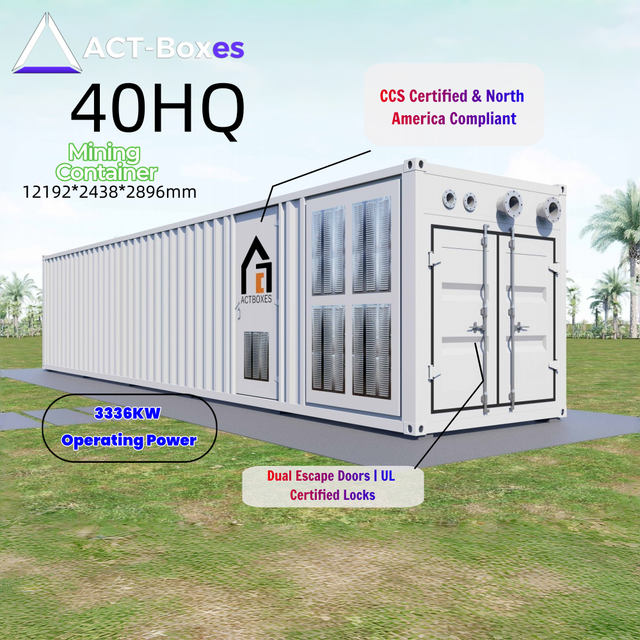 ACT Portable Metal Hydro Cooling Bitcoin Container Dry Cooler-Extreme Climate for 200-300 Hydro Miners Setup 100-180 PH