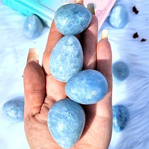 Vente Flash Transfrontalière : Ornement en Pierre d'Œuf de Célestine Naturelle, Pierre Semi-Précieuse Polie et Sculptée, Idéal pour Noël - Product Image 5