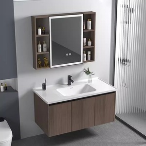 Mueble <span class=keywords><strong>de</strong></span> <span class=keywords><strong>Baño</strong></span> Flotante <span class=keywords><strong>de</strong></span> Aluminio con Espejo y Lavabo, Estilo Contemporáneo, Pequeño, <span class=keywords><strong>para</strong></span> <span class=keywords><strong>Baño</strong></span>, Hotel o Apartamento - Product Image 5