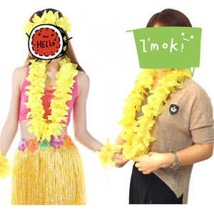 ハワイアンパーティーデコレーション新着パーティーサプライパープルイエローシルクフラワーネックレスデコレーションGarlands Wreath Luau Lei - Product Image 6