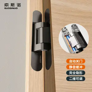 Matt Black 3D Adjustable Self Closing Hydraulic Hidden Concealed Door Hinge Soft Close Hidden Door Hinge