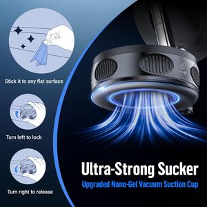 Soporte Magnético para Teléfono con Ventosa de Vacío, Plegable, 360° °   Soporte giratorio para teléfono para tablero, parabrisas, escritorio, espejo, superficies lisas - Product Image 6