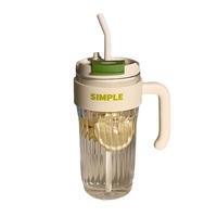 Bouteilles d'eau en plastique grand format pour l'extérieur, le bureau et les voyages, tasses à café et gobelets avec poignée, couvercles et pailles – Vente en gros