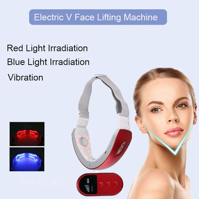 Kks máquina elétrica de rosto personalizada, máquina elétrica de rosto ems, lifting facial, endurecimento, remoção de queixo duplo, massageador elétrico v-face