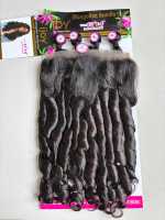 KEMY HAIR Lot de mèches bouclées rebondissantes en gros, perruques en cheveux naturels mélangés avec dentelle HD 13*4, couleur naturelle, pour femmes noires