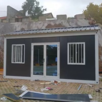 Nouvelle Maison Conteneur Démontable Moderne Préfabriquée avec Isolation, Structure à Toit en Pente pour Bureau, Atelier, Cuisine