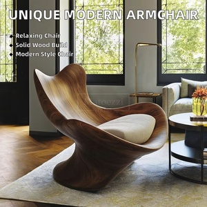 Sillón Reclinable Minimalista Moderno, Sofá de Diseño Único con Acentos de Madera Sólida <span class=keywords><strong>para</strong></span> el Hogar, Hotel, <span class=keywords><strong>Oficina</strong></span>, Muebles de Lujo - Product Image 2