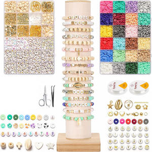 6000 pièces coloré polymère argile perle boîte breloques cordons élastiques <span class=keywords><strong>fabrication</strong></span> de bijoux <span class=keywords><strong>Bracelet</strong></span> collier boucle d'oreille bricolage plat argile perles <span class=keywords><strong>Kit</strong></span> - Product Image 1
