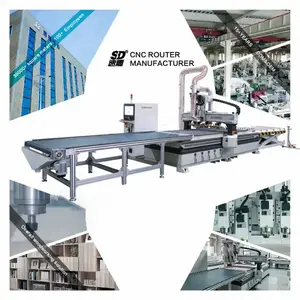 SUDIAO Router Cnc, kabinet Cnc 1325 1530 4X8 Atc Cnc untuk pembuatan furnitur dengan platform pemuatan dan pembongkaran otomatis