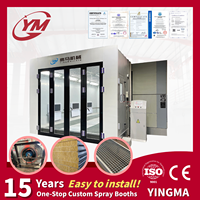 Cabine de peinture automobile Yingma Premium 7000x5200x3300mm 40.5kW Panneaux en laine de roche 4 portes en acier Contrôle PLC