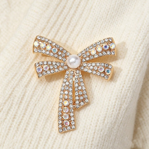 Bow Rhinestone <b>Buttons</b> <b>Gold</b> Base Crystal DIY Embellishments for Wedding Jewelry Accessories Alloy Plating Engagement Party Gift - Product Image 1