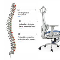 Chaise de bureau exécutive ergonomique en tissu maillé certifiée BIFMA, siège coulissant avec accoudoirs 3D en PU, base chromée 350 et roulettes silencieuses