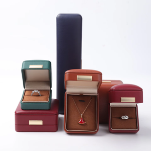 Factory PU Leather High-end Jewelry <b>Boxes</b> Logo Customization Rectangular Round Corner Jewelry <b>Boxes</b> for <b>Rings</b> Pendants Bracelets - Product Image 1