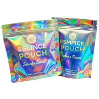 Sacs cosmétiques d'emballage étanches zip-lock feuille holographique laser imprimés personnalisés