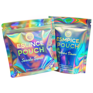 Bolsas de cosméticos de embalaje impermeable Ziplock con lámina holográfica láser impresa personalizada - Product Image 2