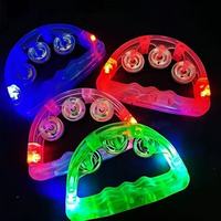 Tambourin lumineux LED coloré à main avec clochettes, instrument de percussion pour concerts, mariages, boîtes de nuit, bars et fêtes