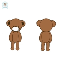 Peluche personnalisée ours démon rose Kawaii, jouet en peluche de dessin animé personnalisé, poupée en peluche douce, cadeau pour les fans