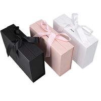 Boîte d'Emballage en Papier Pliable Blanche, à Fermeture Magnétique, avec Ruban, pour Vêtements, Chocolats, Cadeaux et Bijoux, avec Logo Personnalisé