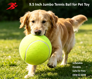 KINENDA-<b>SPORT</b> Factory Direct Sales 9.5 Inch Inflatable Jumbo Tennis Ball Custom Logo Durable Pet <b>Toy</b> for Dogs - Product Image 1