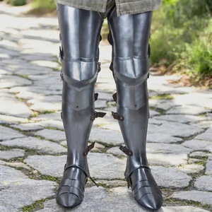 Armadura Medieval de Hierro Pulido para Piernas, Rodilleras de Caballero, Disfraz Histórico Personalizado para Cosplay - Product Image 1