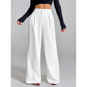 <span class=keywords><strong>Pantaloni</strong></span> <span class=keywords><strong>Palazzo</strong></span> <span class=keywords><strong>a</strong></span> Vita Alta con Pieghe e Gamba Larga, Stile Casual Trendy per Donne, Ideali per Viaggi e Vacanze - Product Image 4