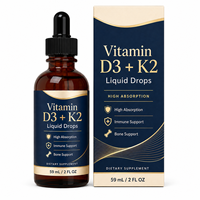 Complexe Liquide Avancé D3 K2 5000 UI avec Vitamine K2 sous forme de MK7 pour la Santé des Artères et le Soutien de la Santé Osseuse – Complément ODM