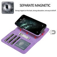 IExplore cuir mat aimant fort fente pour carte individuel 2 en 1 étui de téléphone portefeuille à rabat pour iPhone 17 Pro Max Samsung S25