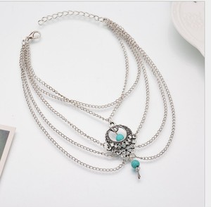 Bracelet de cheville vintage couleur <span class=keywords><strong>argent</strong></span>, <span class=keywords><strong>bijoux</strong></span> de pied, sandales pieds nus, chaîne de cheville pour femmes, Tornozeleira Chaine Cheville <span class=keywords><strong>Bijoux</strong></span> - Product Image 4