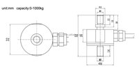 Sensor de fuerza de compresión y tensión de microcelda de carga de acero inoxidable con capacidad de 0-1000 kg para básculas de tolva y grúas