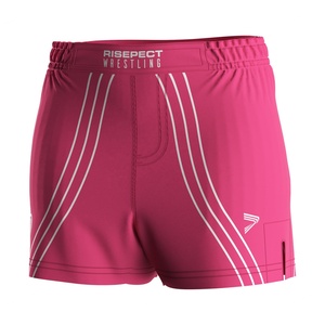 Ensemble de lutte léger personnalisé pour femmes, t-shirt respirant à manches longues et short pour la lutte et le fitness - Product Image 4