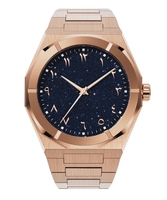 Montres pour hommes en gros, design de marque haut de gamme, acier inoxydable, mouvement japonais, cadran effet poussière d'étoiles, montres arabes pour hommes de haute qualité, personnalisables