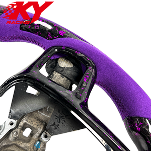 Volant sport personnalisé en fibre de carbone forgée violette et cuir violet, adapté aux Chrysler 200, 200S, Convertible, 300, 300C - Product Image 3