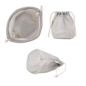 Moda artículos de Compras de moda embalaje artículos de viaje para el hogar organizador de almacenamiento de malla de fondo redondo bolsas con cordón - Product Image 5