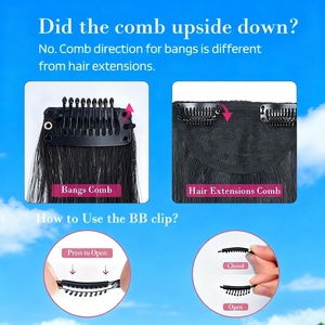 Vente en gros Nouveau Style 3D Air Bang <span class=keywords><strong>Clip</strong></span>-In Frange de <span class=keywords><strong>Cheveux</strong></span> pour Femmes Haute Qualité Côté Air Bangs Avant Perruque Bangs <span class=keywords><strong>Clip</strong></span>-In <span class=keywords><strong>Cheveux</strong></span> - Product Image 5