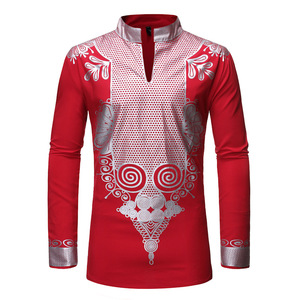 Pull-over d'automne à col montant pour hommes Robe imprimée du chef turc africain pour hommes - Product Image 3