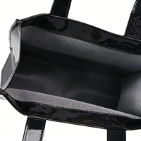 Sac fourre-tout à bandoulière en PU verni brillant personnalisé avec poignées, sac de shopping réutilisable personnalisable pour femmes