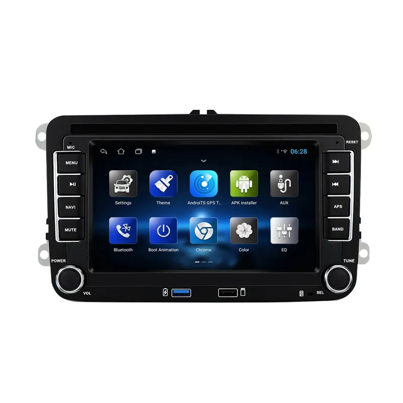 Sistema multimídia para carro, android 8core 2din 7 polegadas touch screen dvd rádio player multimídia carro navegação gps para vw polo golf passat jetta