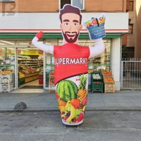 Mannequin gonflable géant de 2m (8ft) avec bras ondulant, pour publicité routière, idéal pour les ouvertures de magasins de fruits et d'épicerie, ou comme accessoire de décoration.