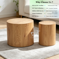 OKAY Möbel 2-teiliges Rundes Zylinder-Beistelltisch-Set Stapelbare Wohnzimmer-Couchtische