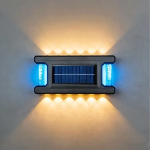 Luces Solares de Pared para Exteriores, Impermeables IP44, Iluminación Superior e Inferior, Detalles en Rosa, para Patio y Villa - Product Image 2