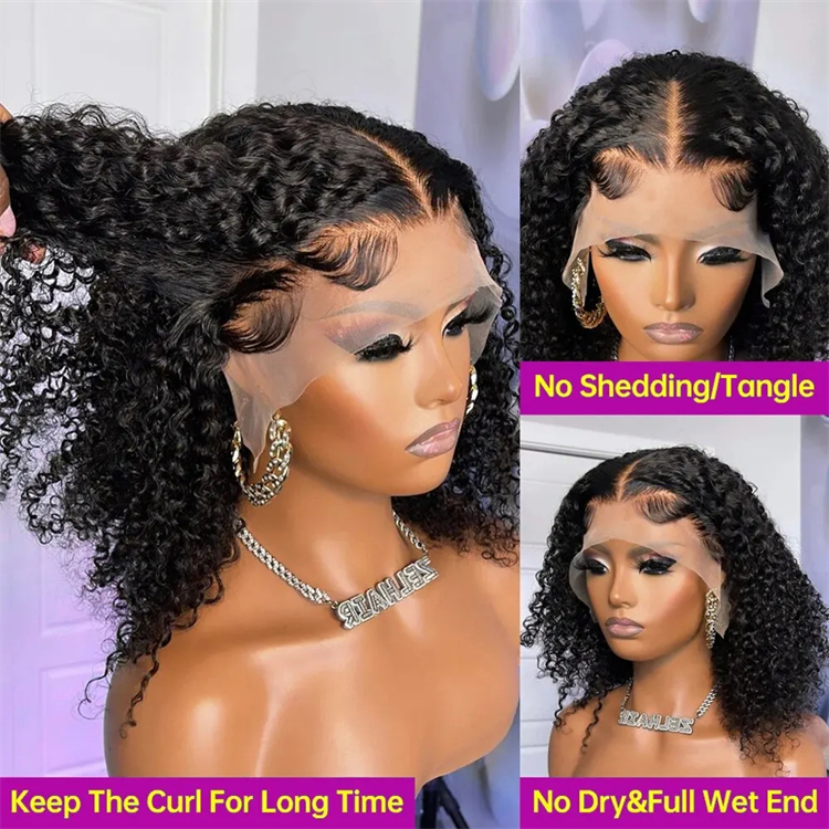 afro kinky curly short bob wig glueless lace front