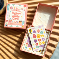 Jeu de cartes portable personnalisé pour couples avec boîte rigide et bordure dorée – Cadeau familial divertissant pour occasions romantiques