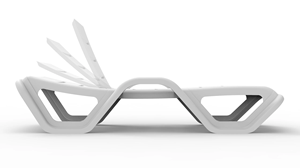 Chaise longue d'extérieur monobloc résistante au soleil, au design ergonomique et moderne, durable, pour piscines et terrasses - Product Image 4
