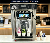 Machine à glace molle italienne haut de gamme pour usage commercial, options lait et fruits, construction en acier inoxydable, certifiée Energy Star