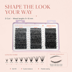 Extensions de cils en bouquets individuels thermocollés, style européen, naturels et épais, 30D 40D, avec colle, vente en gros - Product Image 3