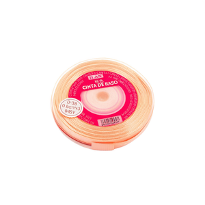 Cinta de Raso Il Satin de 0.6cm, 25 yardas, Color Durazno D-38 - Product Image 2
