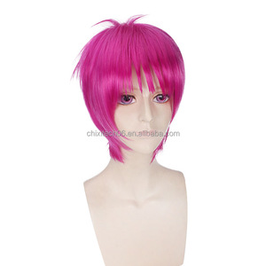 Perruque de cosplay anime rose pêche, cheveux courts bouclés brillants, inspirée de la Sainte principale <span class=keywords><strong>Nanao</strong></span>, inspirée de l'histoire des catastrophes. - Product Image 4