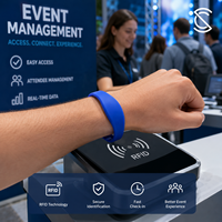 Pulsera de Silicona Luminosa con NFC RFID |   NTAG213/215/216 13.56MHz |   Código QR Personalizado, Ecológico, de Caucho Reciclado, Resistente al Agua