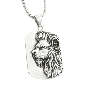 Lion Pendant Stainless Steel Animal Themed Men's Necklace Gift Jewelry - Product Image 4