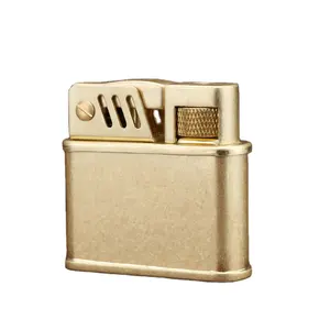 ZORRO 브랜드 레트로 닦았 황동 등유 라이터 오일 리필 자동 점화 클래식 금속 담배 라이터